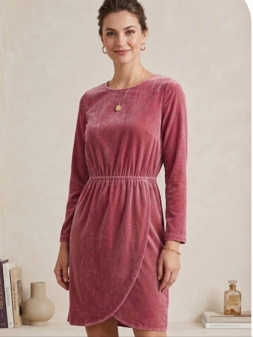 J. Crew Berry Pink Velvet Tulip-Hem Dress Size 2.